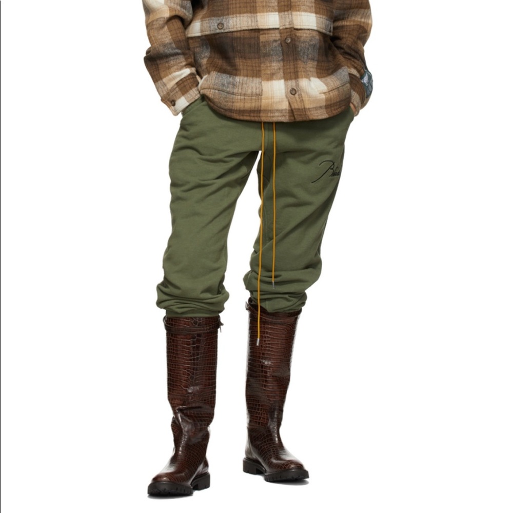 RHUDE leather brown riding boots
